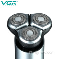 VGR V-343 recarregável à prova d'água IPX7 barba rotativa rotativa barbeador